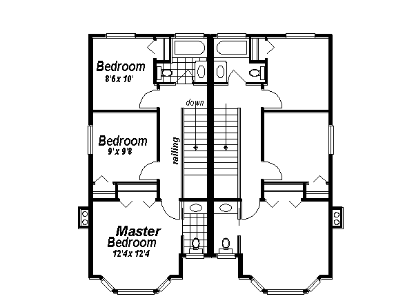 Traditional Floor Plan - Upper Floor Plan #18-2003