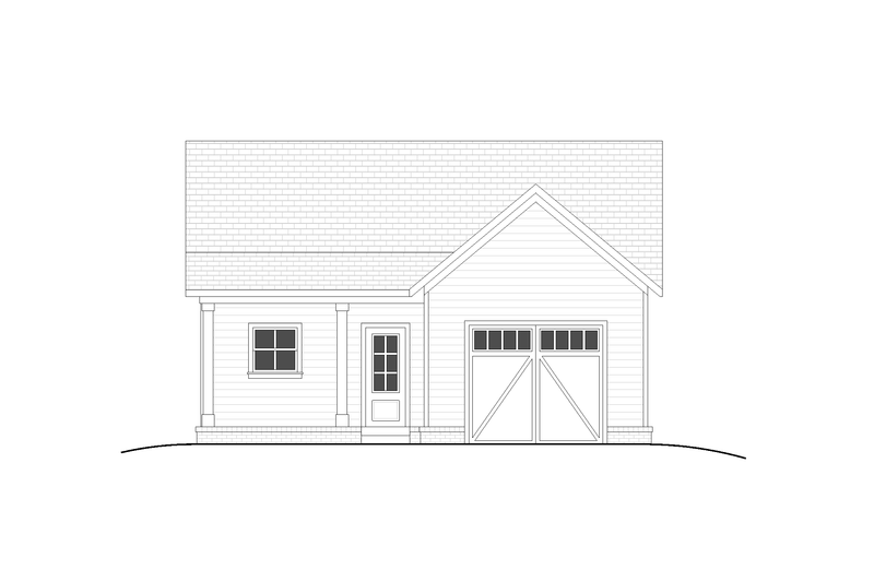 House Blueprint - Exterior - Front Elevation 4 for Farmhouse House Plan #1117-40 - 1 bed, 1 bath