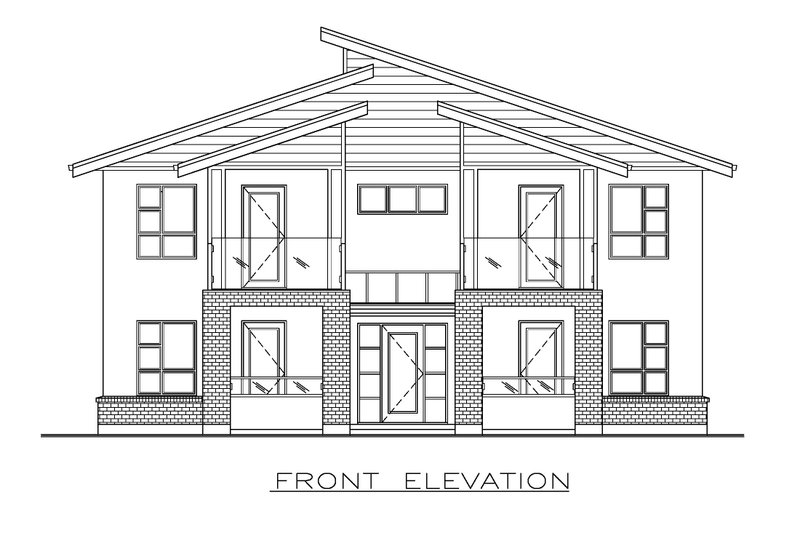 Architectural House Design - Exterior - Front Elevation 3 for Contemporary House Plan #1100-181 - 8 bed, 4 bath