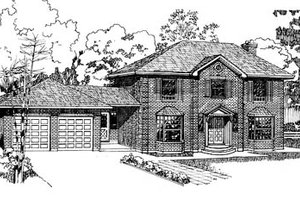 Colonial Exterior - Front Elevation Plan #47-131