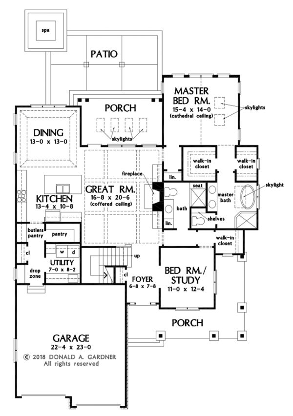 Cottage Floor Plan - Main Floor Plan #929-1108