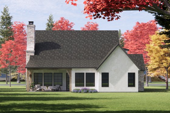 Exterior - Rear Elevation 2 for European House Plan #1096-83 - 4 bed, 3 bath