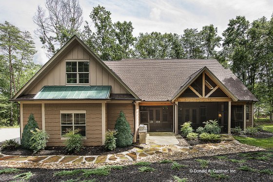 Exterior - Rear Elevation for Craftsman House Plan #929-14 - 3 bed, 2 bath