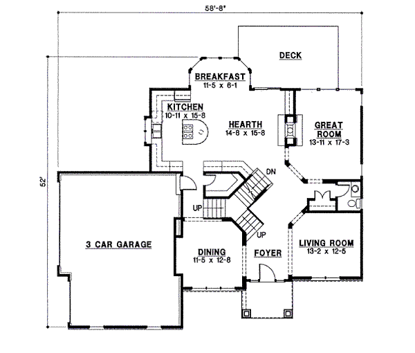 Traditional Floor Plan - Main Floor Plan #67-792