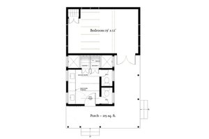 Floor Plan - Main Floor for Farmhouse House Plan #889-3 - 1 bed, 1 bath