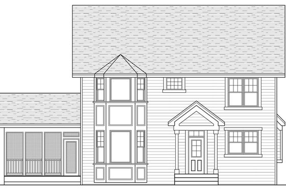 Exterior - Rear Elevation for Farmhouse House Plan #51-306 - 4 bed, 3 bath