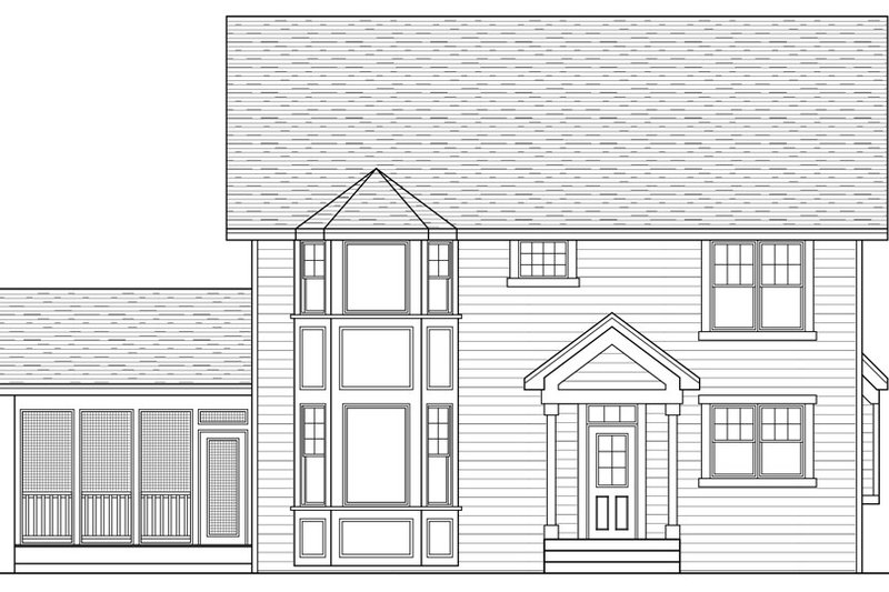 Home Plan - Exterior - Rear Elevation for Farmhouse House Plan #51-306 - 4 bed, 3 bath
