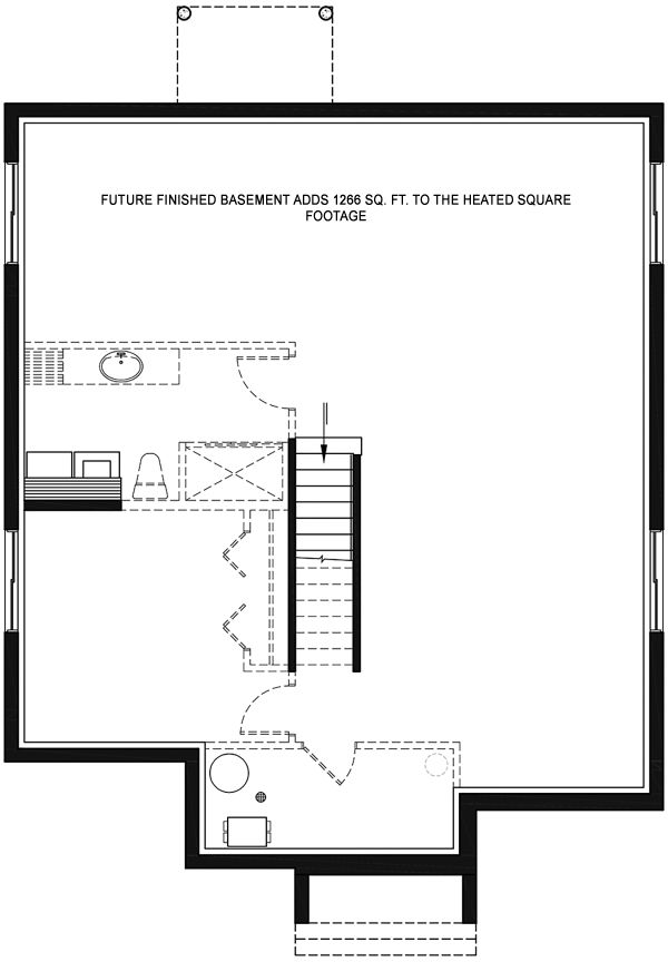 House Blueprint - Contemporary Floor Plan - Lower Floor Plan #23-2714