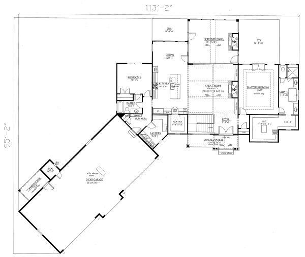 Craftsman Floor Plan - Main Floor Plan #437-116