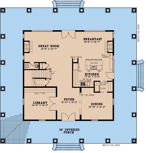 Farmhouse Floor Plan - Main Floor Plan #923-243