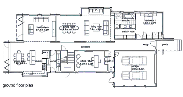 Modern Floor Plan - Main Floor Plan #496-7