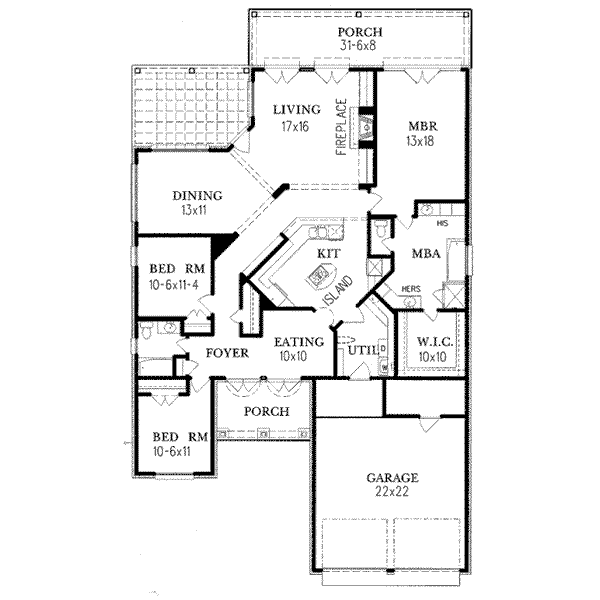 European Floor Plan - Main Floor Plan #15-137