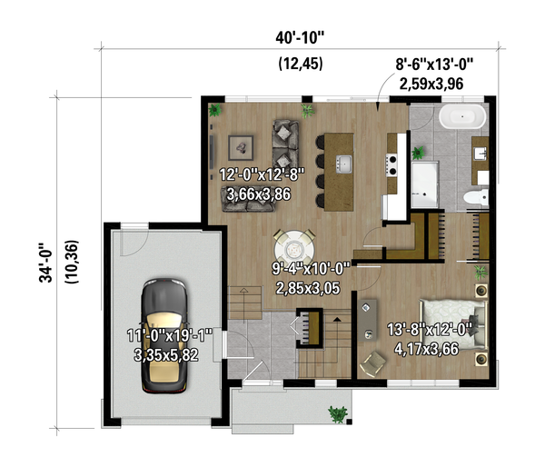 Architectural House Design - Farmhouse Floor Plan - Main Floor Plan #25-5045