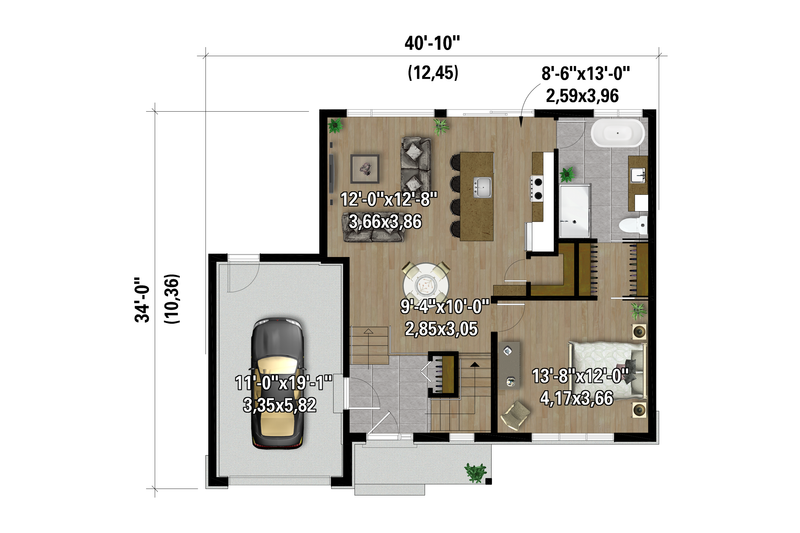 Architectural House Design - Floor Plan - Main Floor 1 for Farmhouse House Plan #25-5045 - 3 bed, 2 bath