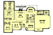 European Style House Plan - 3 Beds 2 Baths 1882 Sq/Ft Plan #16-186 