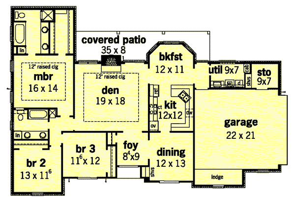European Floor Plan - Main Floor Plan #16-186