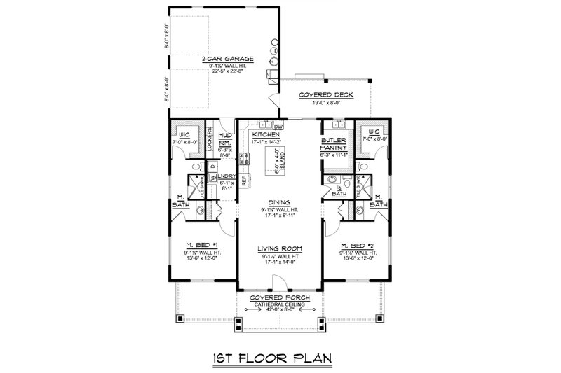 House Blueprint - Floor Plan - Main Floor for Farmhouse House Plan #1064-515 - 2 bed, 2.5 bath