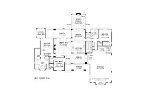 Floor Plan - Main Floor for Traditional House Plan #929-1042 - 5 bed, 5 bath