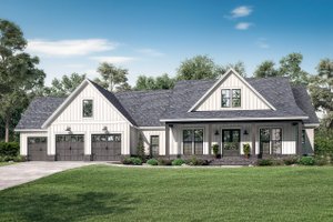 Exterior - Front Elevation 3 for Farmhouse House Plan #430-205 - 4 bed, 3.5 bath