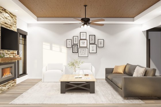 Interior - Family Room for Craftsman House Plan #17-2910 - 3 bed, 2 bath