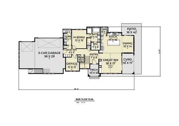 House Blueprint - Farmhouse Floor Plan - Main Floor Plan #1070-133