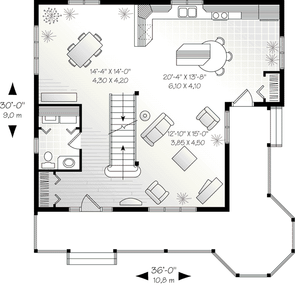 Home Plan - Traditional Floor Plan - Main Floor Plan #23-612