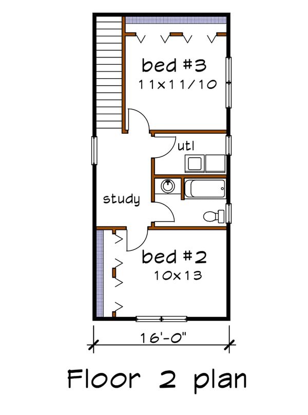 Country Floor Plan - Upper Floor Plan #79-203