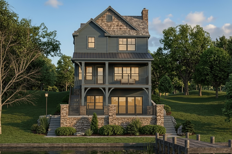 Dream House Plan - Exterior - Rear Elevation for Cottage House Plan #1064-343 - 3 bed, 4 bath