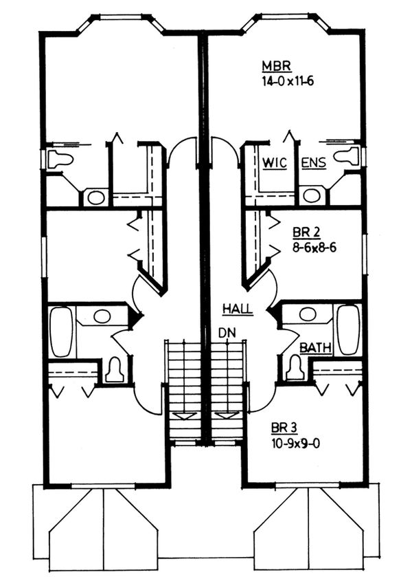 Colonial Floor Plan - Upper Floor Plan #126-228