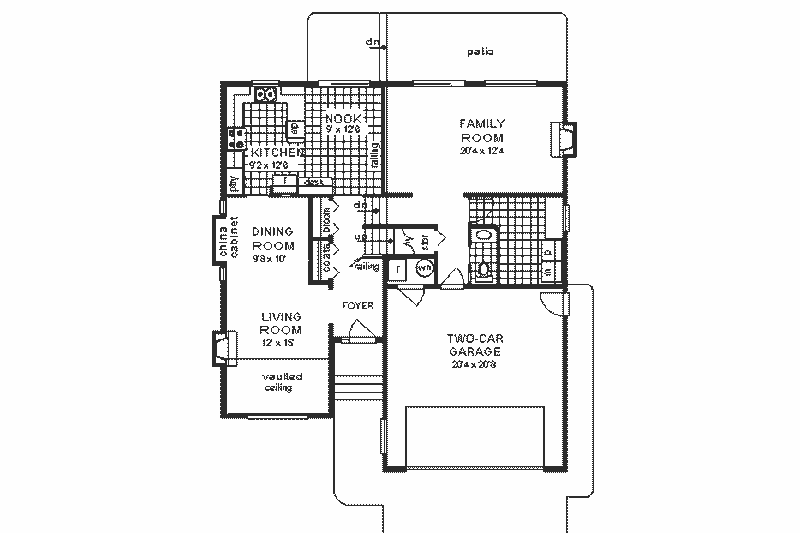 Home Plan - Floor Plan - Main Floor for European House Plan #18-233 - 3 bed, 2.5 bath