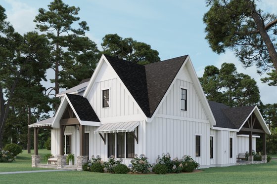 Exterior - Front Elevation 3 for Farmhouse House Plan #461-94 - 4 bed, 3 bath