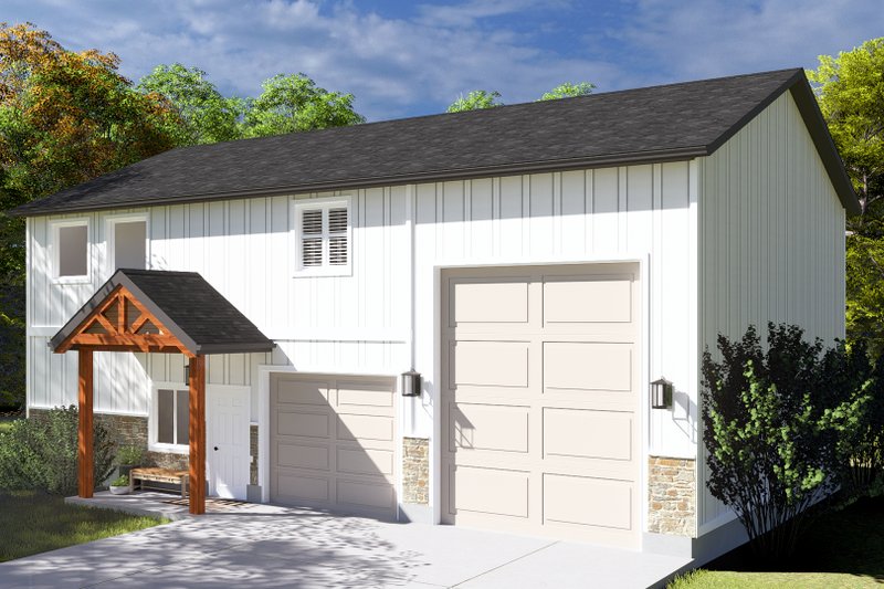 House Plan Design - Exterior - Front Elevation 3 for Barndominium House Plan #1060-186 - 2 bed, 1 bath