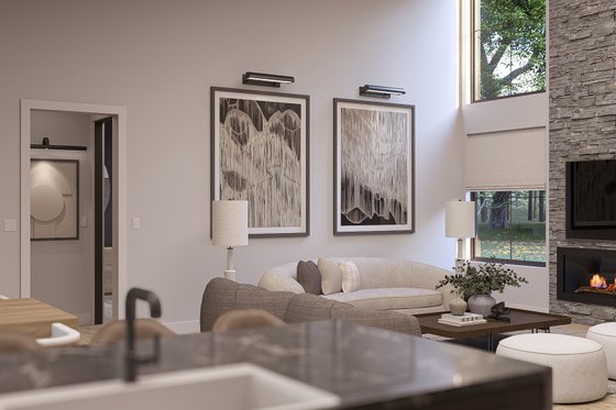 Interior - Family Room 1 for Barndominium House Plan #455-417 - 4 bed, 3.5 bath