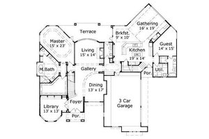 Floor Plan - Main Floor for European House Plan #411-545 - 5 bed, 4.5 bath