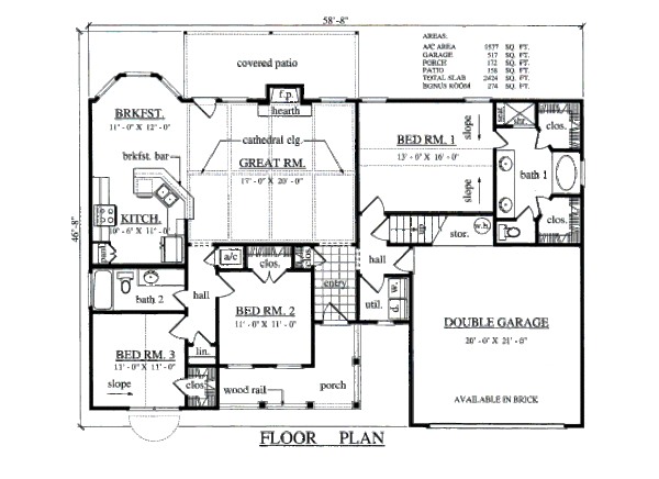 Country Floor Plan - Main Floor Plan #42-366