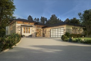 House Blueprint - Prairie Exterior - Front Elevation Plan #935-27