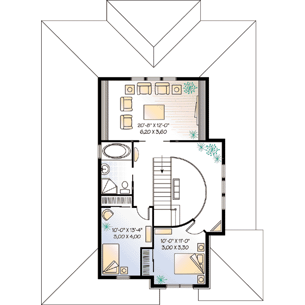 Architectural House Design - European Floor Plan - Upper Floor Plan #23-398