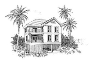 Beach Exterior - Front Elevation Plan #37-151