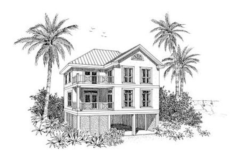 Architectural House Design - Beach Exterior - Front Elevation Plan #37-151