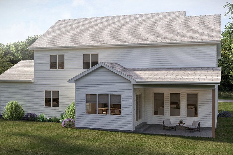 House Plan Design - Exterior - Rear Elevation for Farmhouse House Plan #455-813 - 4 bed, 3.5 bath