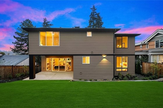 Exterior - Rear Elevation for Contemporary House Plan #1066-62 - 4 bed, 3.5 bath