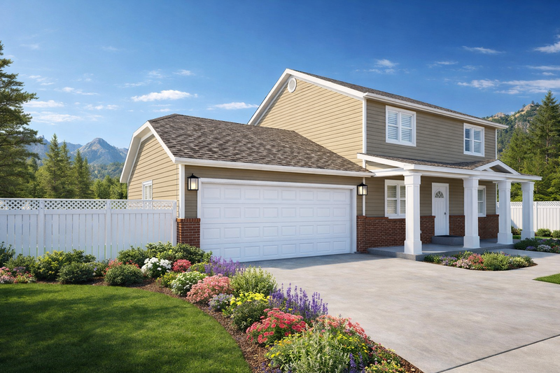 House Blueprint - Exterior - Front Elevation 4 for Traditional House Plan #1060-440 - 3 bed, 2.5 bath