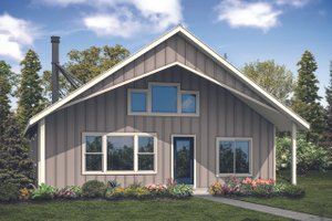 Cabin Exterior - Front Elevation Plan #124-1128