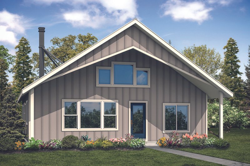 House Design - Cabin Exterior - Front Elevation Plan #124-1128