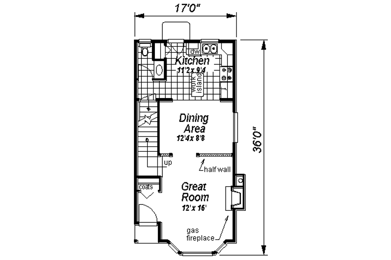 Architectural House Design - Floor Plan - Main Floor for Victorian House Plan #18-2002 - 3 bed, 3 bath