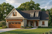 Craftsman Style House Plan - 3 Beds 2 Baths 1591 Sq/Ft Plan #17-2463 Exterior 