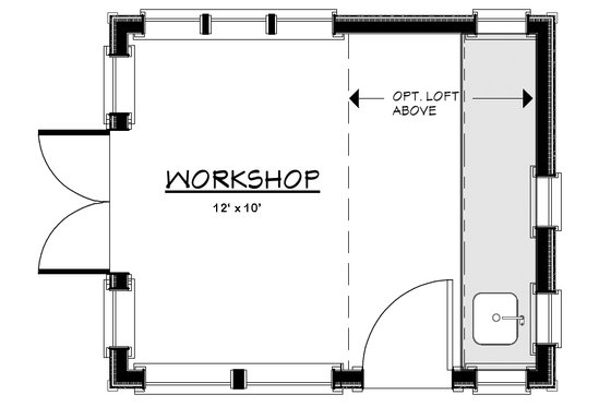 Floor Plan - Other Floor for Adobe / Southwestern House Plan #917-20, 0.5 bath