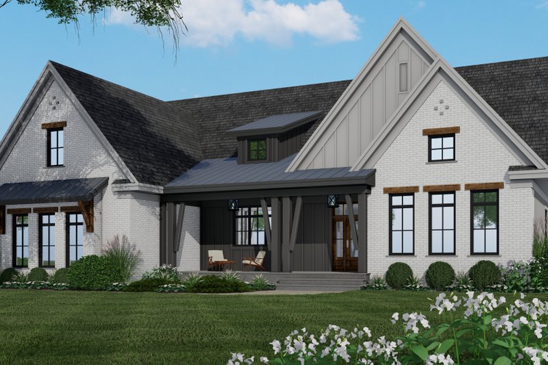 House Blueprint - Exterior - Front Elevation 3 for Farmhouse House Plan #51-1159 - 3 bed, 2.5 bath
