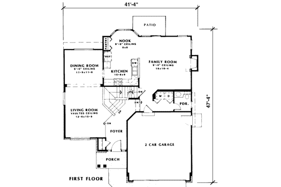 Floor Plan - Main Floor for Traditional House Plan #312-371 - 4 bed, 2.5 bath