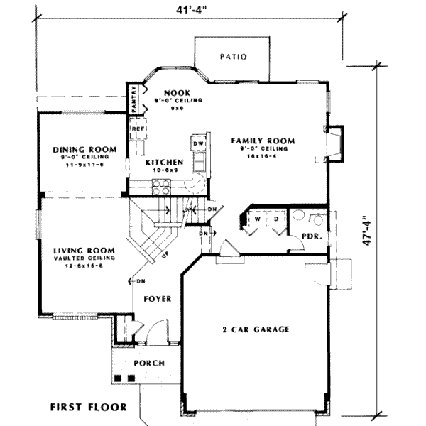 Traditional Style House Plan - 4 Beds 2.5 Baths 2244 Sq Ft Plan #312 